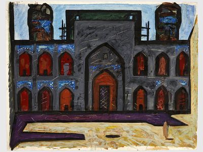 [Архив художника] Курзенков Л.С. Рисунок из серии &laquo;Восточные зарисовки&raquo;, 1970-е гг. 
Бумага, 