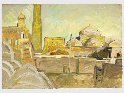 [Архив художника] Курзенков Л.С. Рисунок из серии &laquo;Восточные зарисовки&raquo;, 1970-е гг. 
Бумага, 