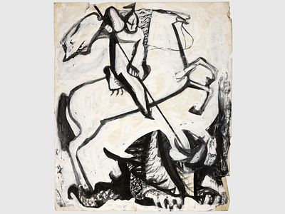 [Архив художника] Курзенков Л.С. Рисунок из серии &laquo;Святой мученик Георгий&raquo;, 1970-е гг. 