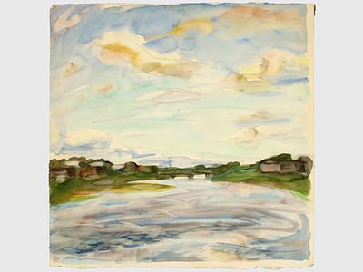 [Архив художника] Курзенков Л.С. Рисунок &laquo;Север&raquo;, 1970-е гг. 
Бумага, акварель, карандаш. 