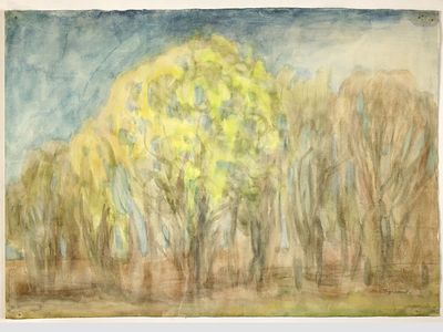 [Архив художника] Курзенков Л.С. Картина &laquo;Апрель на Ладоге&raquo;, 1972 г. 
На лицевой стороне 