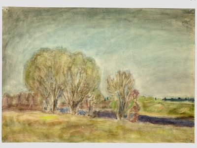 [Архив художника] Курзенков Л.С. Картина &laquo;Апрель&raquo;, 1972 г. 
На лицевой стороне листа в правом 