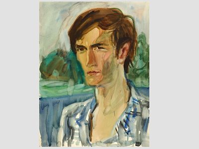 [Архив художника] Курзенков Л.С. Рисунок &laquo;Портрет мужчины. Коля. Днепр&raquo;, 1972 г. 
Работа не 
