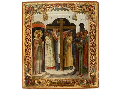 Икона Крестовоздвижение (Воздвижение Креста Господня). Последняя треть XIX века. Центральная 