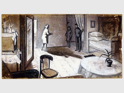 [Архив художника] Курзенков Л.С. Картина &laquo;Сцена в интерьере&raquo;, из серии работ &laquo;Воспоминания&raquo; 