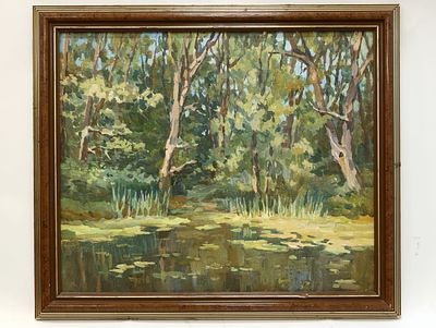 [Архив художника] Костюков В.И. Картина &laquo;Пруд летом&raquo;, последняя четверть XX в. 
Работа не 