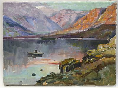 [Архив художника] Костюков В.И. Картина &laquo;Озеро в горах&raquo;, последняя четверть XX в. 
Работа не 