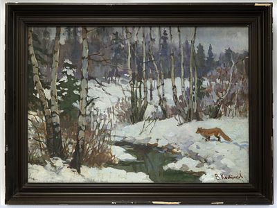 [Архив художника] Костюков В.И. Картина &laquo;Зимка&raquo;, 2004 г. 
На лицевой стороне работы в правом 