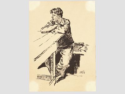 [&laquo;Союзмультфильм&raquo;!] Позин Г.А. Рисунок &laquo;Фигура юноши&raquo;, 1956 г. 
На лицевой стороне работы 