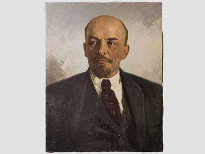 [Большой формат! Соцреализм] Неизвестный художник. Картина &laquo;Портрет В.И. Ленина&raquo;, 1970–1980-е 