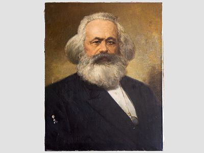 [Большой формат! Соцреализм] Неизвестный художник. Картина &laquo;Портрет К. Маркса&raquo;, 1970–1980-е 