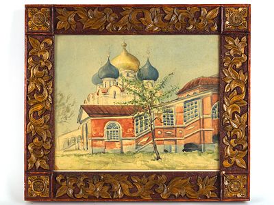 Рисунок "Новодевичий монастырь", 1937 г. 
На лицевой стороне листа в правом нижнем углу 