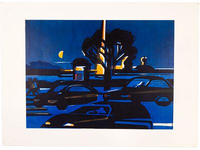 [Городские пейзажи Санкт-Петербурга!] Васильева Е. Литография &laquo;Ночное. Свет из ниоткуда&raquo;, 2009 