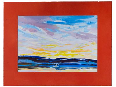 Бурков А.В. Рисунок &laquo;Рыбак под небом Заполярья&raquo;, 1989 г. 
На оборотной стороне листа 