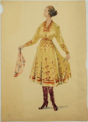 Арбатов И.И. (предположительно). Рисунок "Эскиз женского костюма", первая половина XX в. 