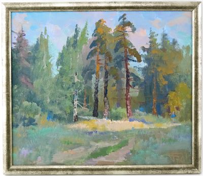 [Член СХ России, почетный член РАХ!] Антонов Н.А. "Летний вечер", 2013 г. 
На лицевой стороне 