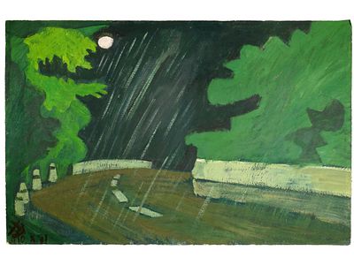 [Абстракционизм! Большой формат!] Максимов А.Д. Картина "Небесные явления", 1971 г., Москва. 