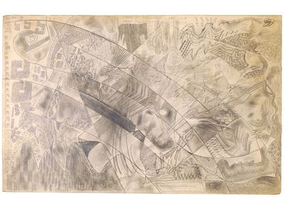 [Абстракционизм, большой формат!] Максимов А.Д. Картина "Фантазия воображения", 1967 г. 