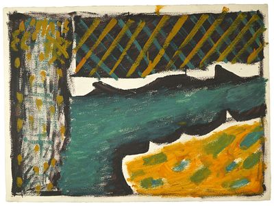 [Абстракционизм, большой формат!] Максимов А.Д. Картина "Морской простор", 1973 г., Москва. 