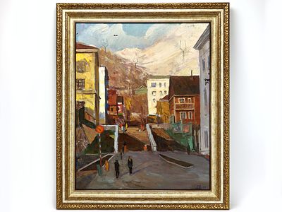 [Неформальное искусство СССР!] Давыдов В.Т. Картина &laquo;Городской пейзаж&raquo;, 1965 г. 
На лицевой 