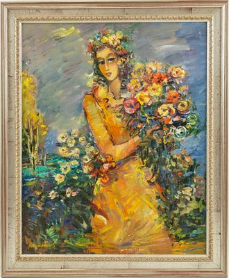 Картина Балаян А.А. "Букет", 2001 г. 
Холст, масло, подпись художника в левом нижнем углу 