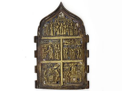 Центральная створка четырёхстворчатого складня &laquo;Двунадесятые праздники&raquo;. Российская империя 