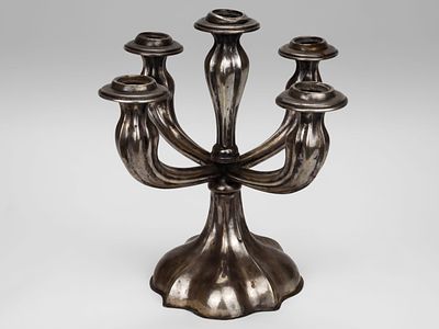 [АР ДЕКО] Канделябр (подсвечник) на пять свечей. Австрийская Империя, Польша, Краков, конец 