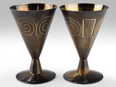 Рюмка 2шт . Серебро. Таллинский ювелирный завод, СССР, 1968 г. 
Серебро 875 пробы 