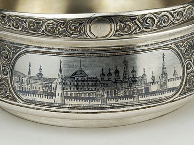 [Овчинников] Сахарница с видом Большого Кремлевского дворца и Соборной площади. Россия, Москва 