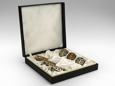 Набор стопок в коробке. 6 шт. Серебро. Россия, Кубачинский художественный комбинат, 2000-е 