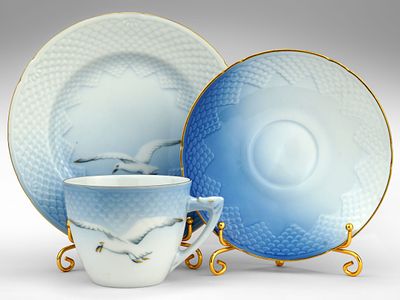 Чайная тройка "Чайка" 1952 -1957г. B&amp;G Копенгаген Сделано в Дании. 
1895 году Фанни Гарде 