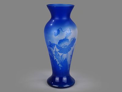 Ваза "Маки" в стиле "Галле". Автор модели - Шувалов Евграф Сергеевич, Дятьковский хрустальный 