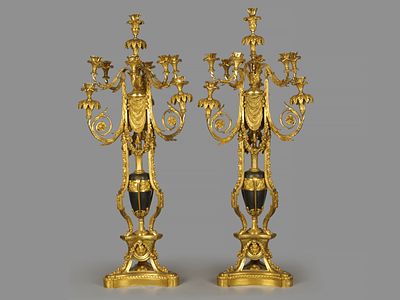 [Поставщик двора Наполеона III. Дворцовые подсвечники.] Парные канделябры на десять свечей по 