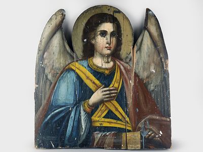 Икона "Архангел", храмовая, часть иконостаса. Юго-западные земли России. Конец XIX - начало ХХ 