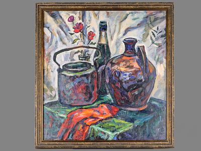 Андреев Ю.А. &laquo;Натюрморт с чайником&raquo;. Самара, СССР, 1960–1970‑е годы . 
Холст, масло. 
На 