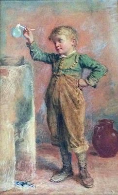 (WILLIAM HENRY HUNT(1790-1864, ילד עושה בועות, צבעי מים על נייר, 35X25ס"מ, חתום.
הציור נמכר 