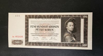 צ'כוסלובקיה- פיק 12, ספסימן !! SPECIMEN, משנת 1942, 500 קורון, UNC.