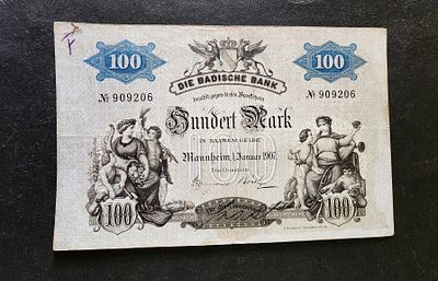 גרמניה- GERMANY- פיק S906, משנת 1907, 100 מארק. VF.