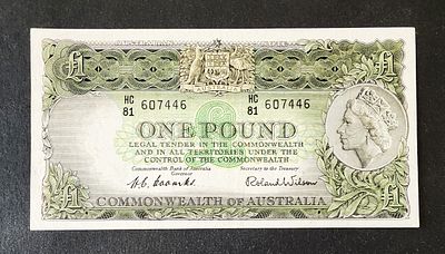 אוסטרליה- AUSTRALIA, פיק 34, משנת 1961-1965, 1 פאונד, VF+. המלכה אליזבת ה-II.