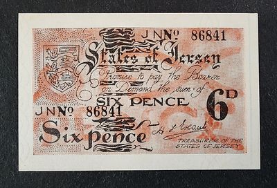 ג'רזי- JERSEY- פיק 1, משנת 1941-2, 6 פני , AUNC.