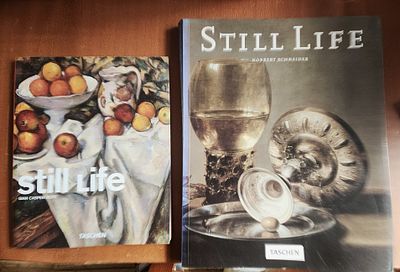 2 ספרים על ציורי טבע דומם.
1) Still Life- Norbert Schneider, כריכה רכה, 216ע"מ, צילומים רבים 