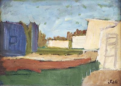 שמואל טפלר (1918-1998), שמן על לוח, נוף, 40X29ס"מ, חתום.