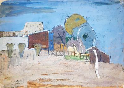 שמואל טפלר (1918-1998), שמן על קרטון, מסדרת ארבעת העונות, 55X40ס"מ, חתום.