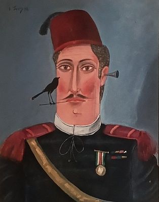 בני לוי (1940-2010), שמן על בד, ציפור על קש, 75X65ס"מ, חתום. עבודה אייכותית ביותר. מקור: עיזבון 