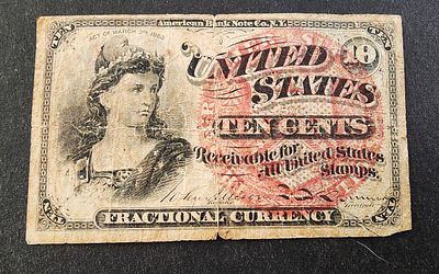 ארה"ב- USA- עריך של 10 סנט, 1863, מצב VG.