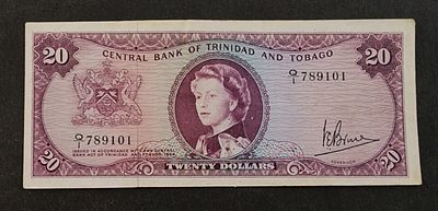 טרינידד וטובגו- TRINIDAD &TOBAGO- פיק 29c, עריך של 20 דולר, 1964, מצב VF. המלכה אליזבת ה-II.