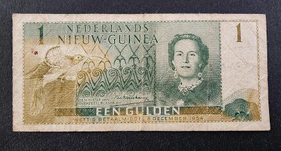 גינאה ההולנדית החדשה- NETHERLANDS NEW GUINEA, פיק 11a, עריך של 1 גילדן, 1954, מצב VF.