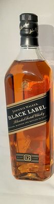 וויסקי סקוטי ג'וני ווקר בלאק לייבל 12 שנים JOHNNIE WALKER BLACK LABEL, בקבוק המכיל 1000מ"ל. 