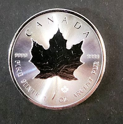 קנדה- CANADA, מטבע הבוליון כסף הרשמי של קנדה ("עלה מייפל"). מכיל 1 אונקיה (31.11 גרם) כסף טהור 