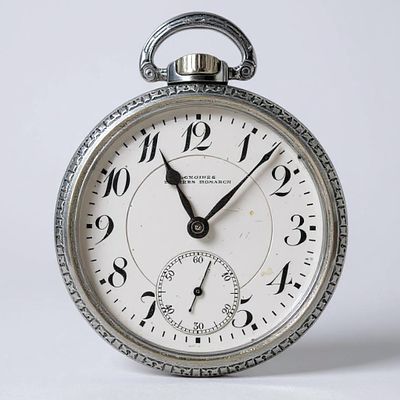 Longines Express Monarch - שעון כיס שווייצרי עתיק תוצרת לונג'ין. מנגנון טעון תיקון. השעון במצב